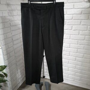 Pierre Cardin Men's Size 36/30 Flat Front Textured Black Dress Pants